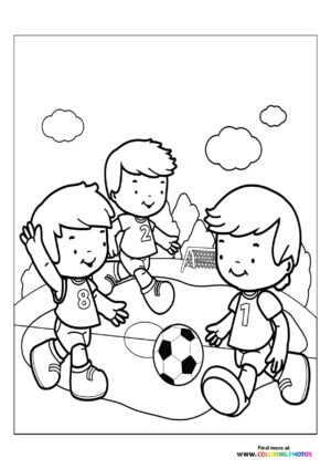 Boys playing soccer