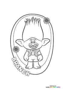 Branch Trolls Band together - Coloring Pages for kids
