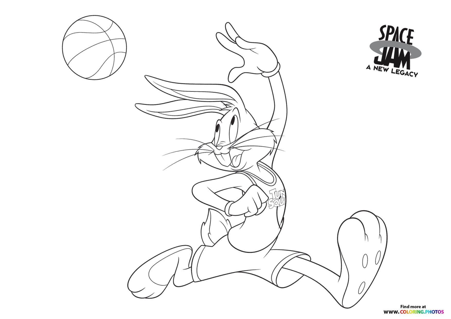 Bugs Bunny playing basketball - Space Jam: A new legacy - Coloring Pages  for kids