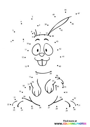 Happy Bunny dot the dots worksheet