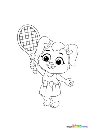 Bunny playing tennis