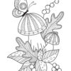 Butterfly on a shroom coloring page