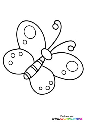 Butterfly with dots coloring page