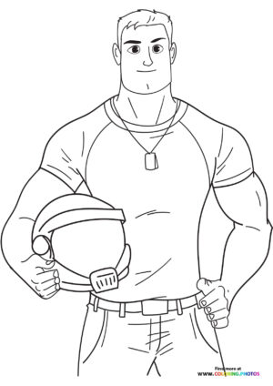Lightyear with helmet coloring page