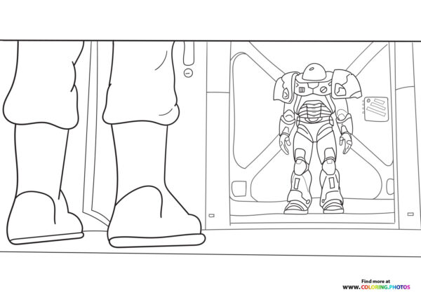 Buzz finding his suit coloring page