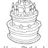 Happy birthday cake coloring page