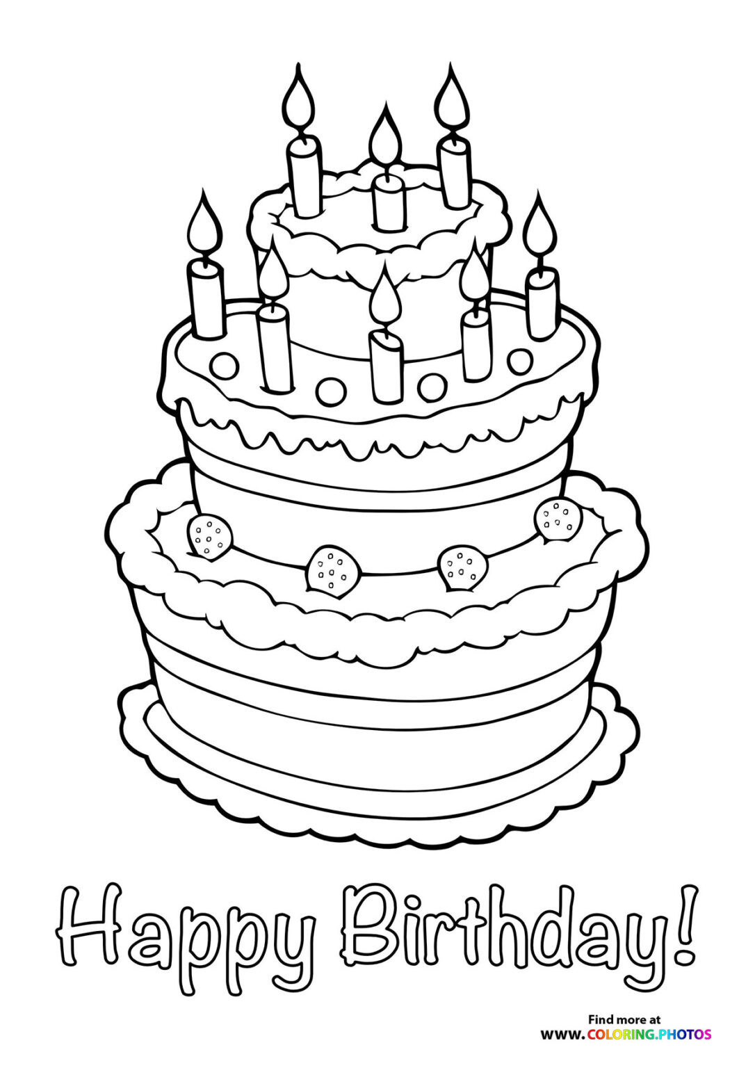 Birthday cakes - Coloring Pages for kids | Free and easy print or download