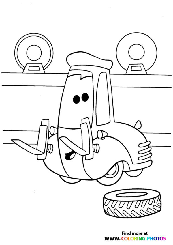 Lightning McQueen's racing his rivals - Coloring Pages for kids