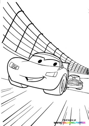 Lightning McQueen's racing his rivals