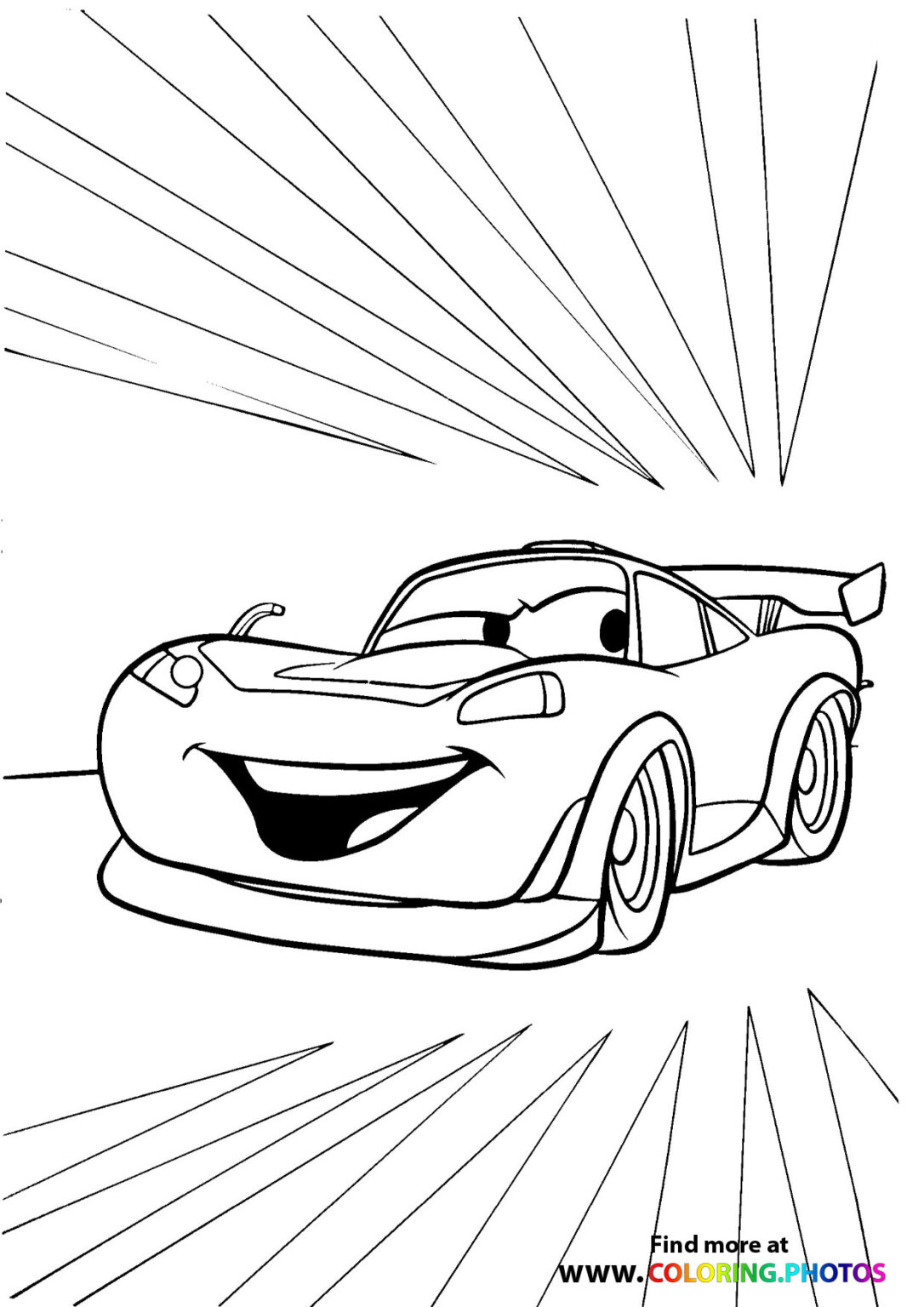Lightning McQueen's going fast - Coloring Pages for kids