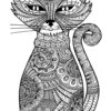 Cat coloring page for adults