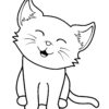 Cat smiling coloring page