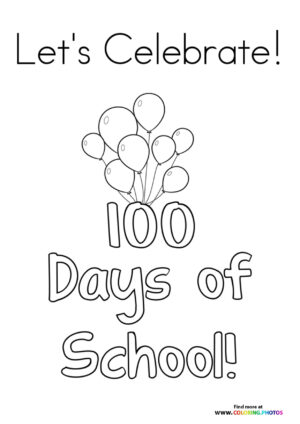 Celebrate 100th Day of School coloring page