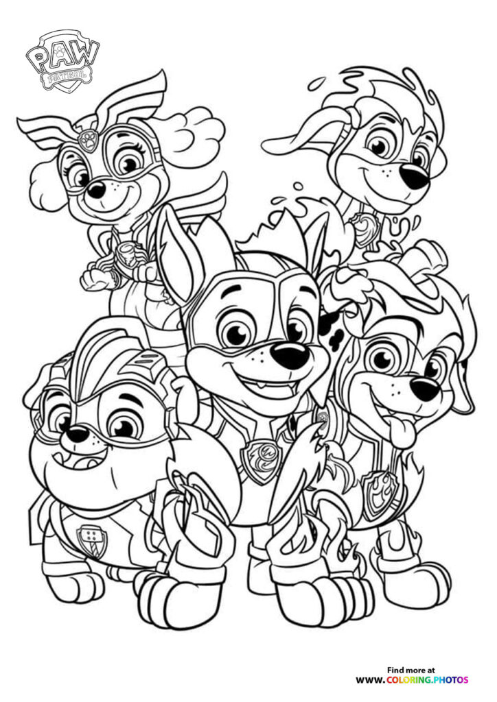 Paw Patrol characters - Coloring Pages for kids