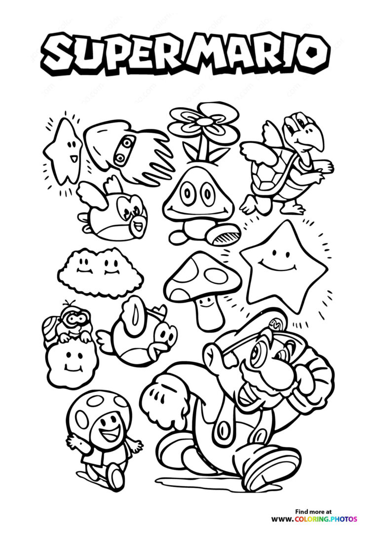 Characters from Super Mario Coloring - Characters From Super Mario Coloring Page 768x1086