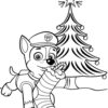 Chase with christmas stocking coloring page