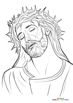Christ with a crown coloring page