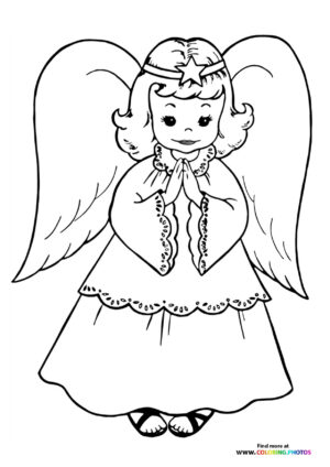 Christmas angel praying coloring page