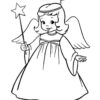 Christmas angel with a wand coloring page