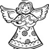 Christmas angel with a star coloring page