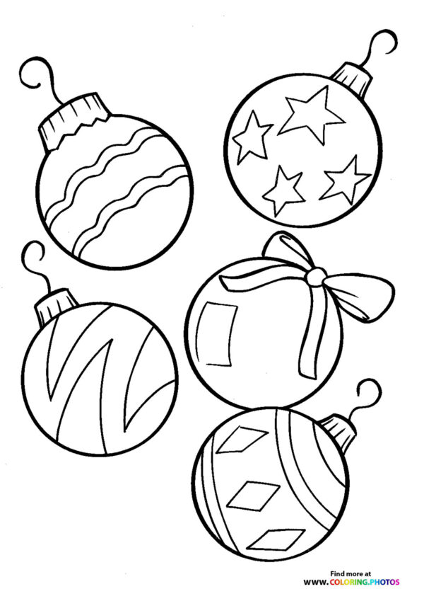 Christmas balls ornaments coloring page
