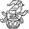 Christmas bird ornament coloring page
