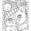 Cat on Christmas Day coloring page