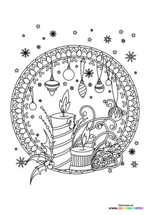Christmas Day ornaments coloring page