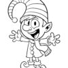 Cute Christmas elf coloring page