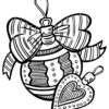 Christmas hart ornament coloring page