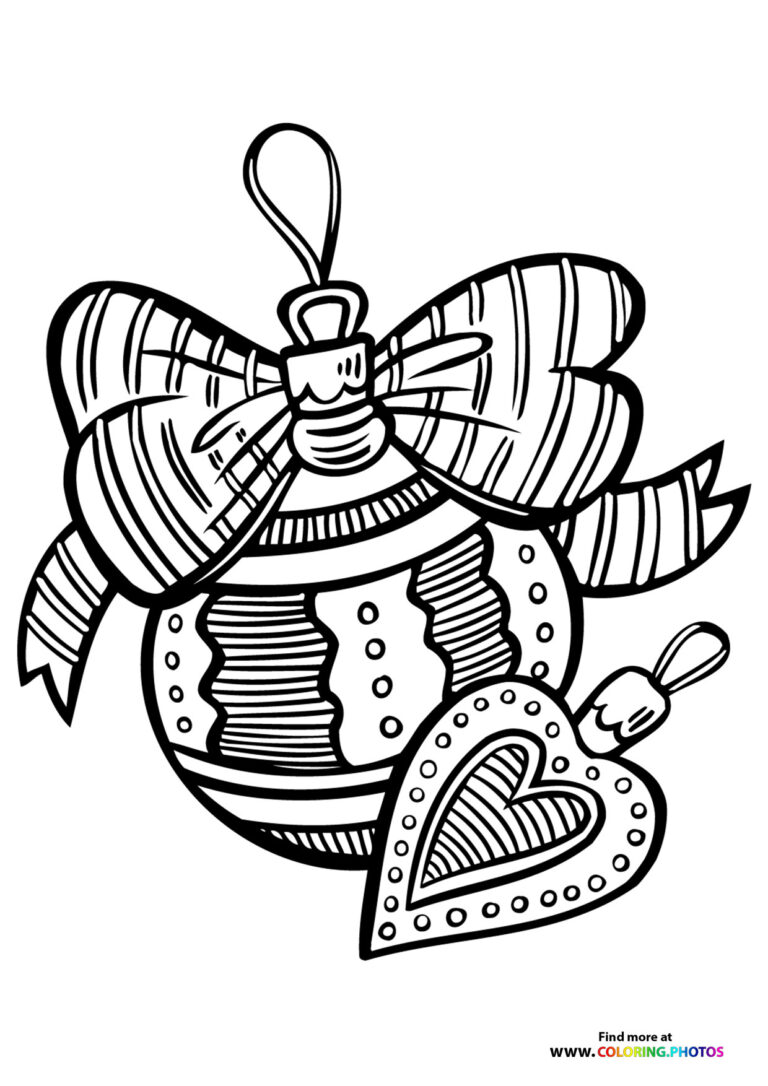 Christmas hart ornament - Coloring Pages for kids