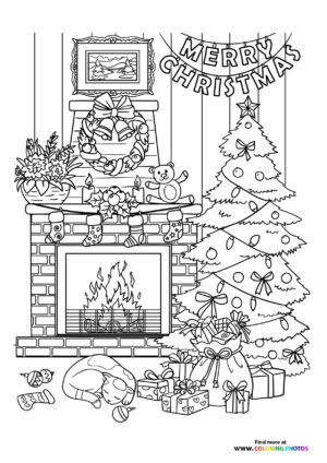 Christmas Day Home coloring page