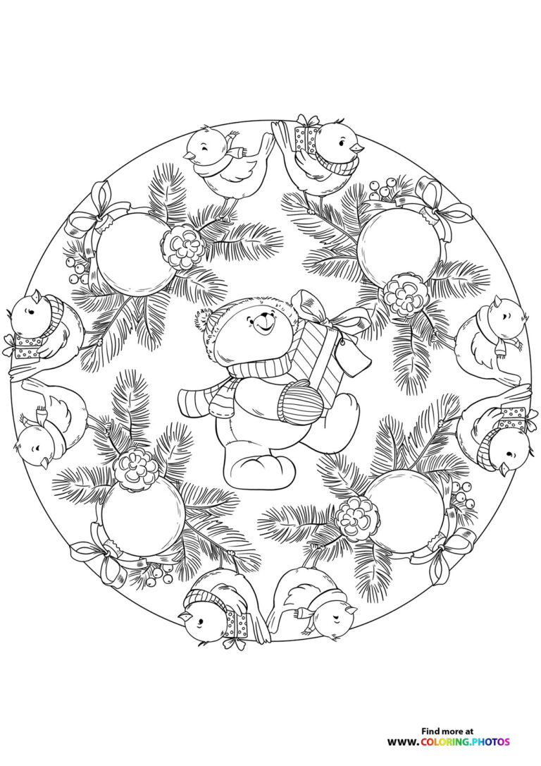 Christmas mandalas - Coloring Pages for kids | Free print or download