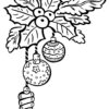 Christmas leaf ornament coloring page