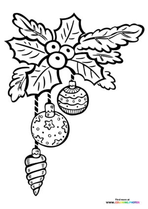 Christmas leaf ornament coloring page