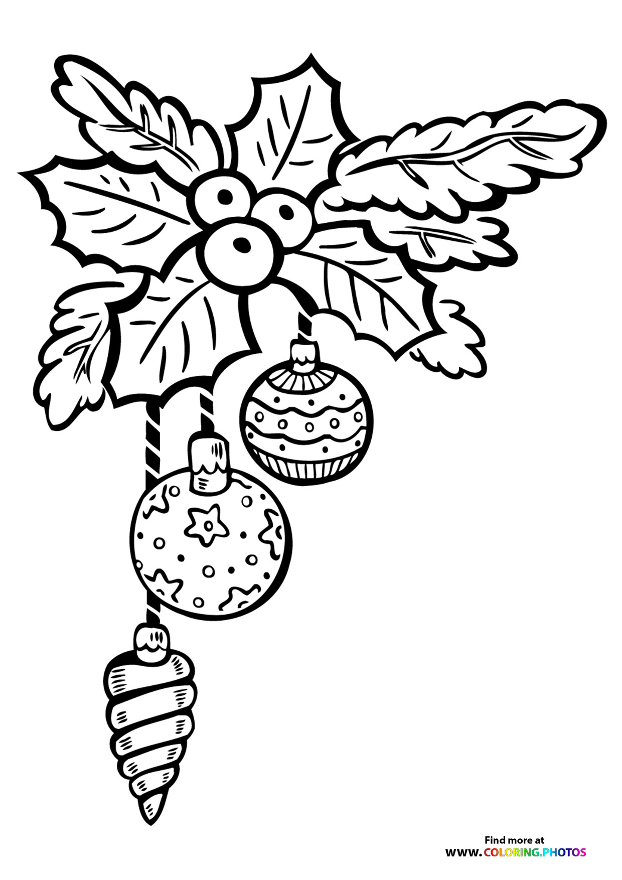 Christmas leaf ornament - Coloring Pages for kids
