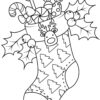 Christmas stocking coloring page