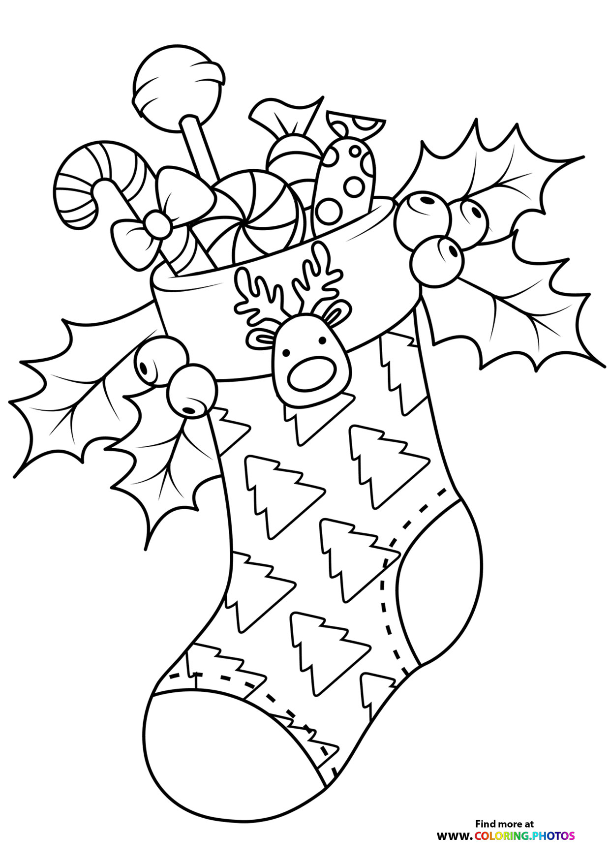 Christmas stocking - Coloring Pages for kids