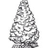 Christmas tree with presents coloring page