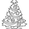 Christmas tree with a star coloring page