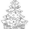 Christmas tree with ornaments coloring page