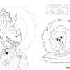 Clarance and animals from Extinct coloring page