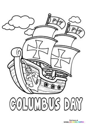 Columbus day ship coloring page