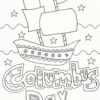 Columbus day ship coloring page