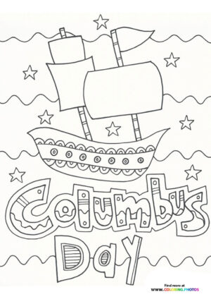 Columbus day ship coloring page