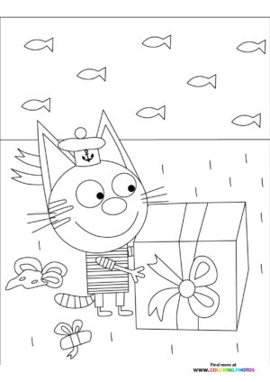 Cookie with a present coloring page