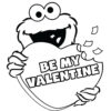 Cookie monster valentine coloring page