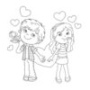 Couple in love coloring page