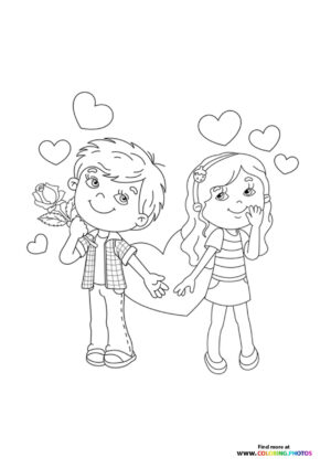 Couple in love coloring page