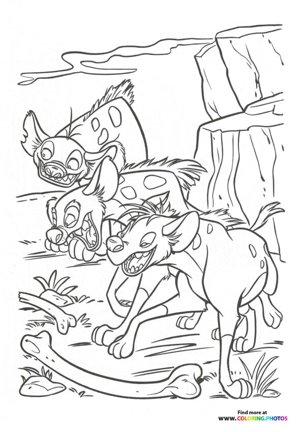 Crazy Hyenas from Lion King coloring page